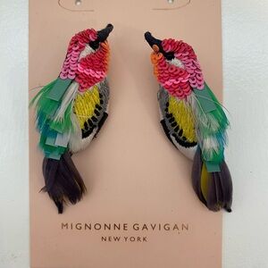 RARE!!! Mignonne Gavigan hot pink hummingbird earrings!!!!